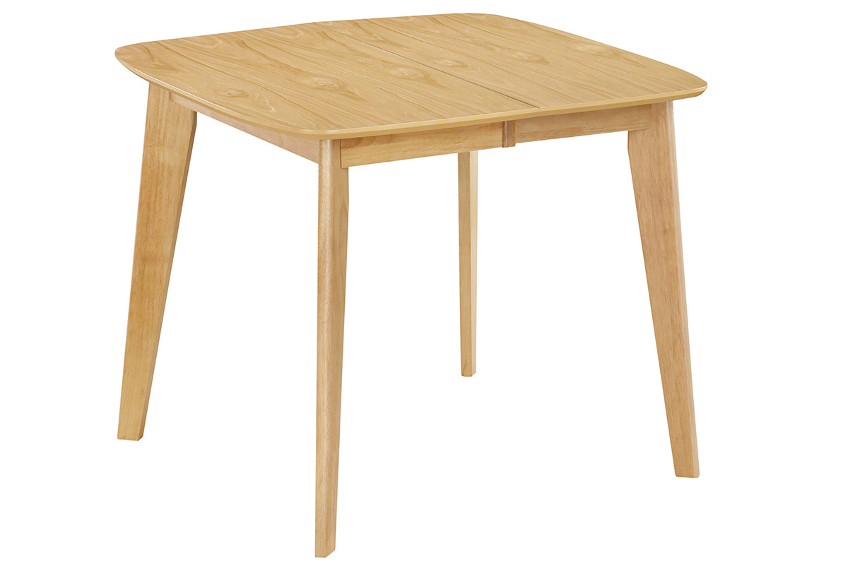 Tavolo da pranzo allungabile scandinavo quadrato in legno chiaro L90-130 LEENA