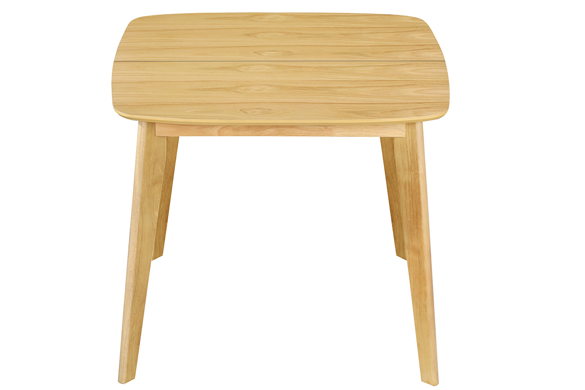 Tavolo da pranzo allungabile scandinavo quadrato in legno chiaro L90-130 LEENA