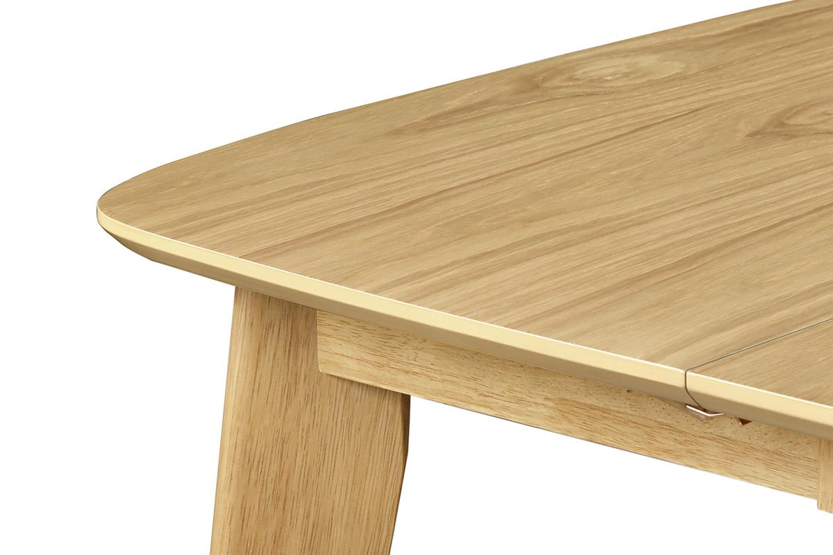 Tavolo da pranzo allungabile scandinavo quadrato in legno chiaro L90-130 LEENA