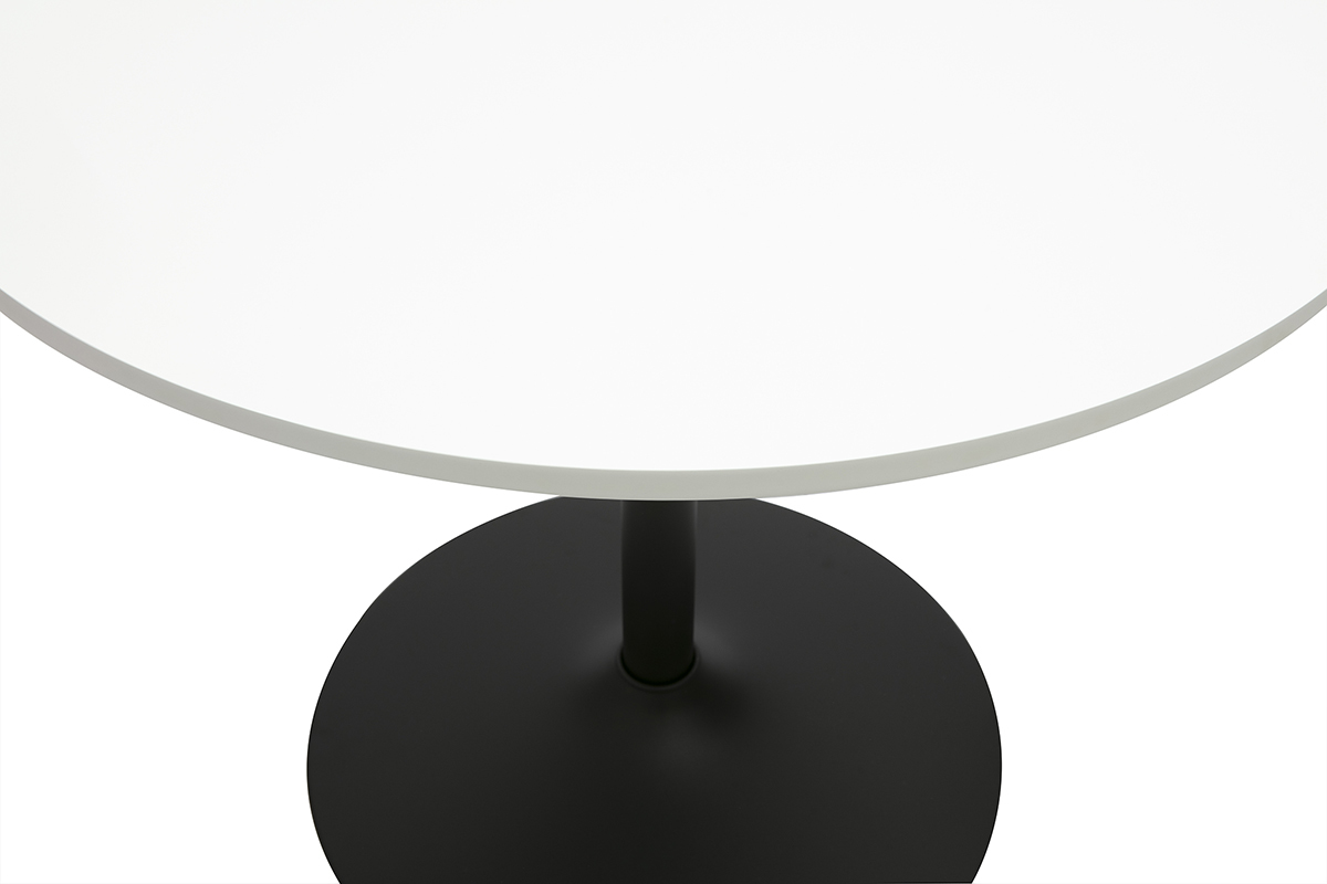 Tavolo da pranzo design bianco e nero rotondo D90 cm CALISTA