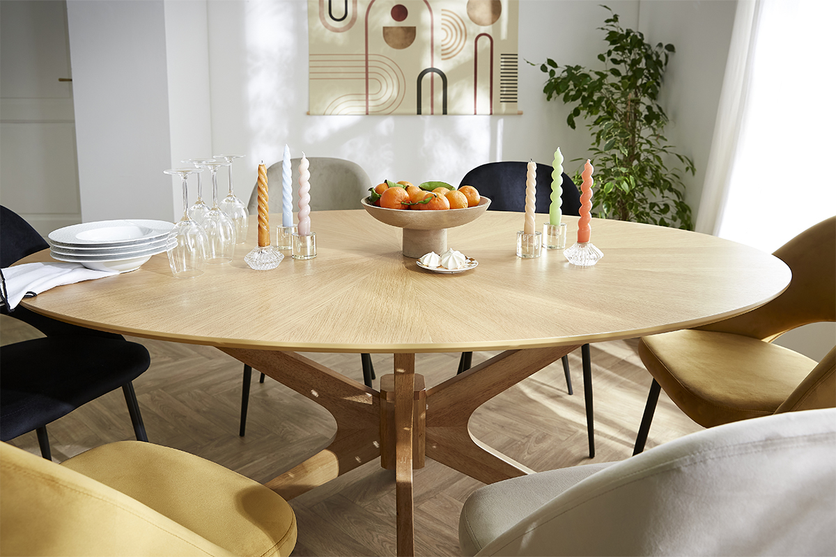 Tavolo da pranzo design ovale rovere L160 cm DIELLI