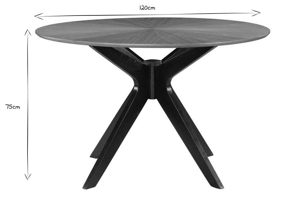 Tavolo da pranzo design rotondo noce D120 cm DIELLI