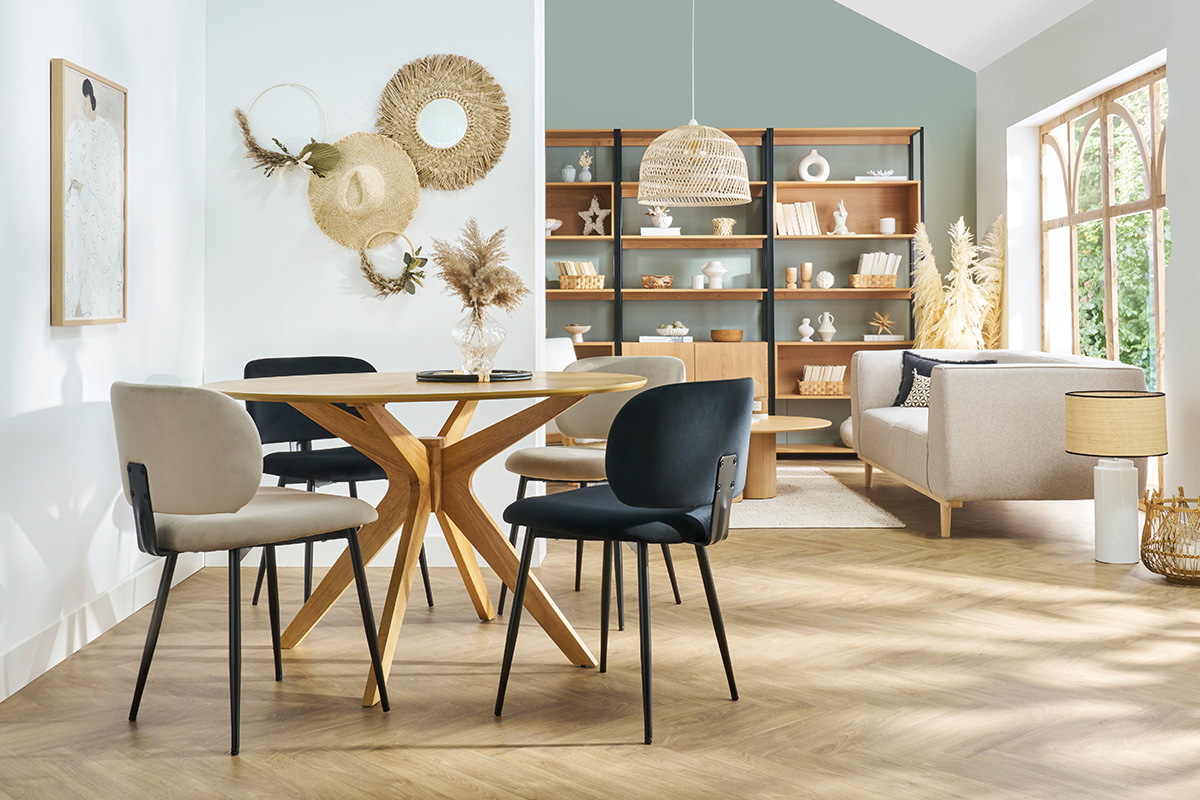 Tavolo da pranzo design rotondo rovere D120 cm DIELLI