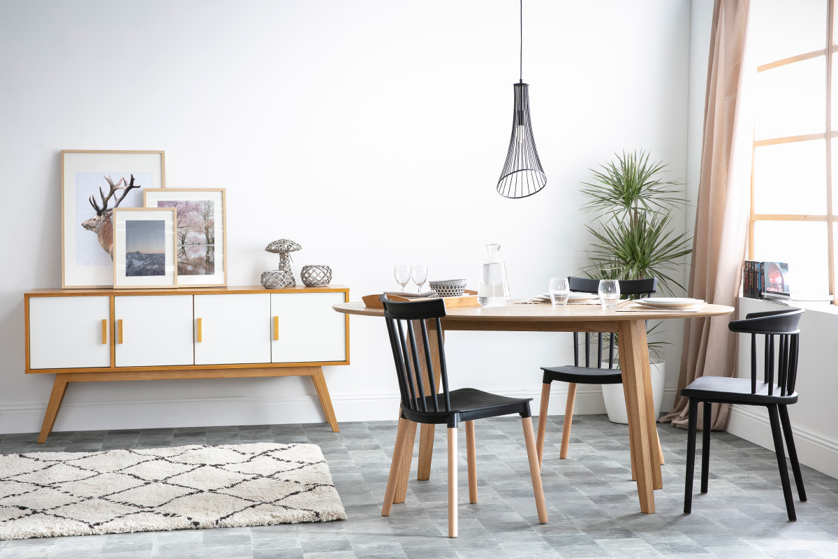 Tavolo da pranzo design scandinavo ovale quercia L160 MARIK