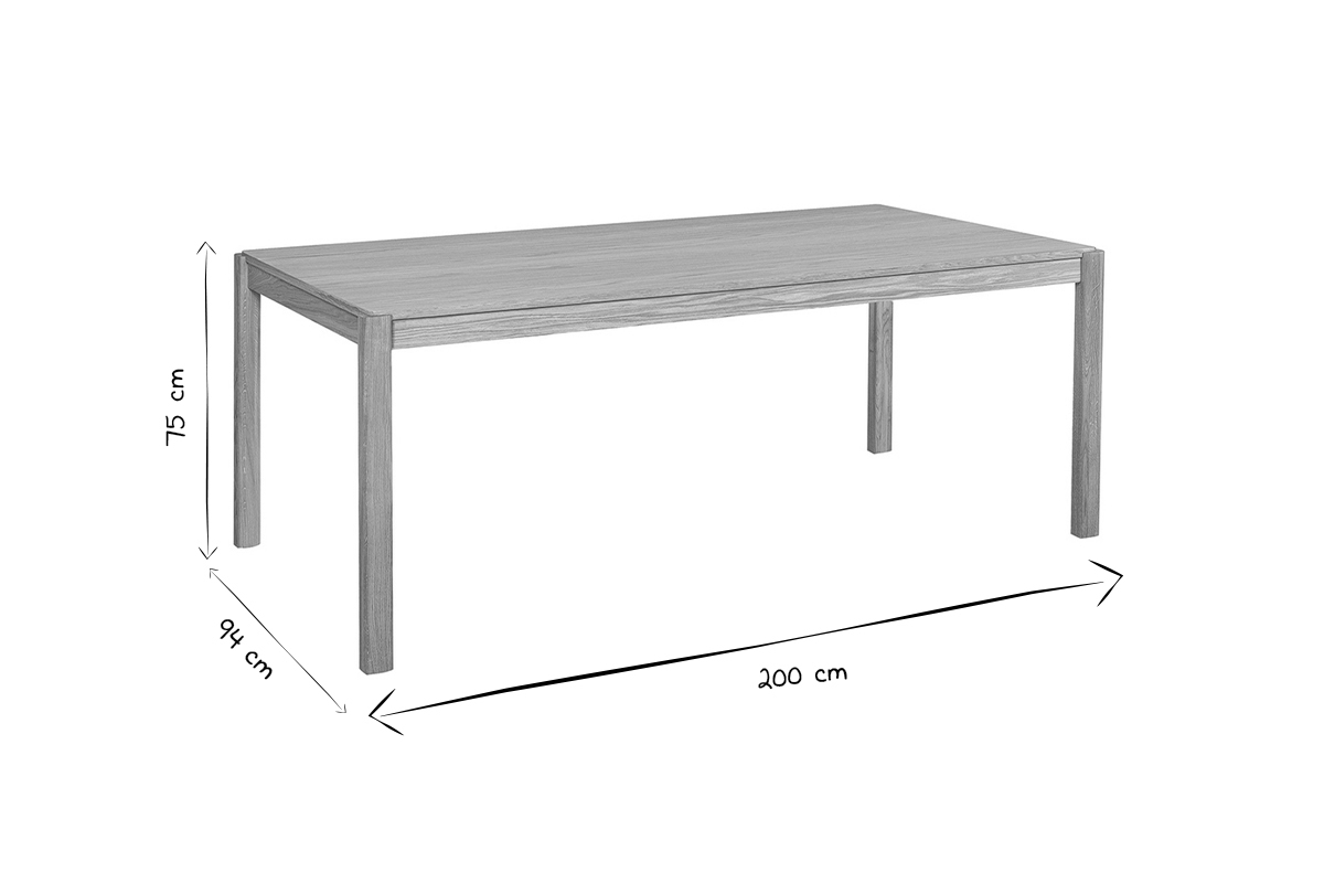 Tavolo da pranzo finitura rovere L200 cm AGALI