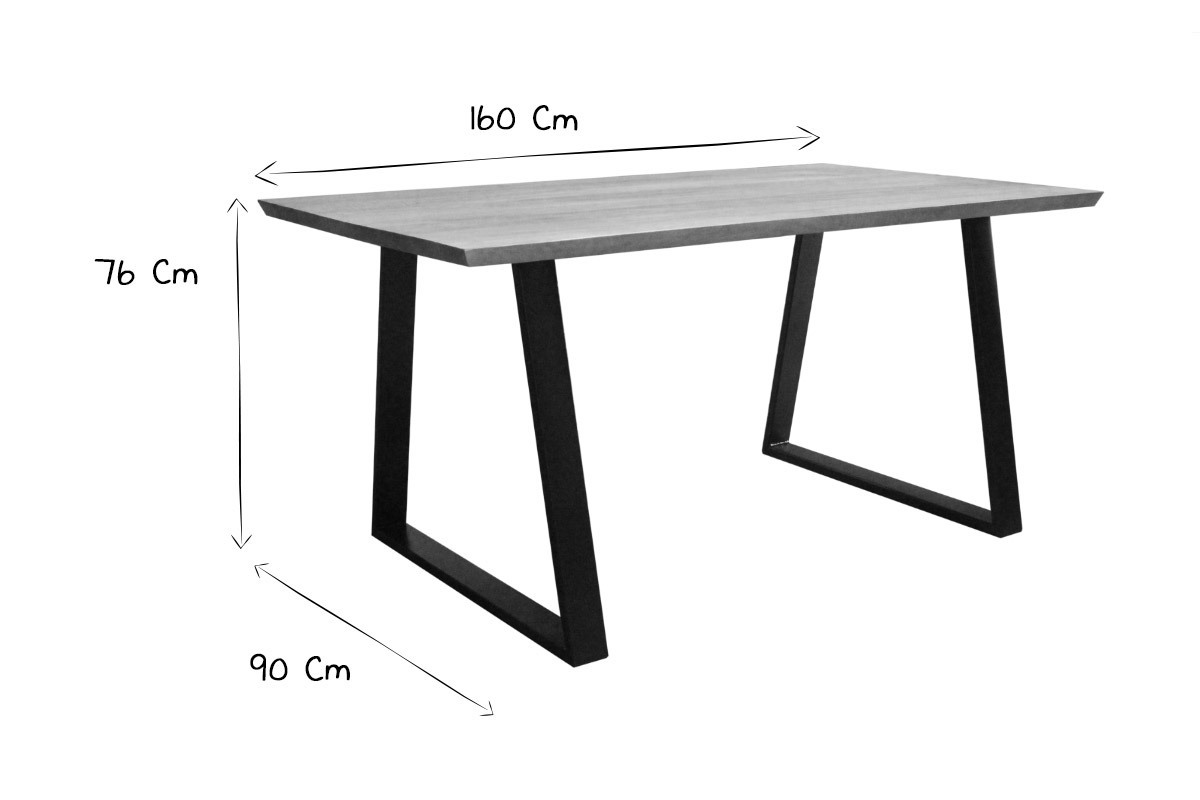 Tavolo da pranzo in mango e metallo nero L160 cm VIJAY