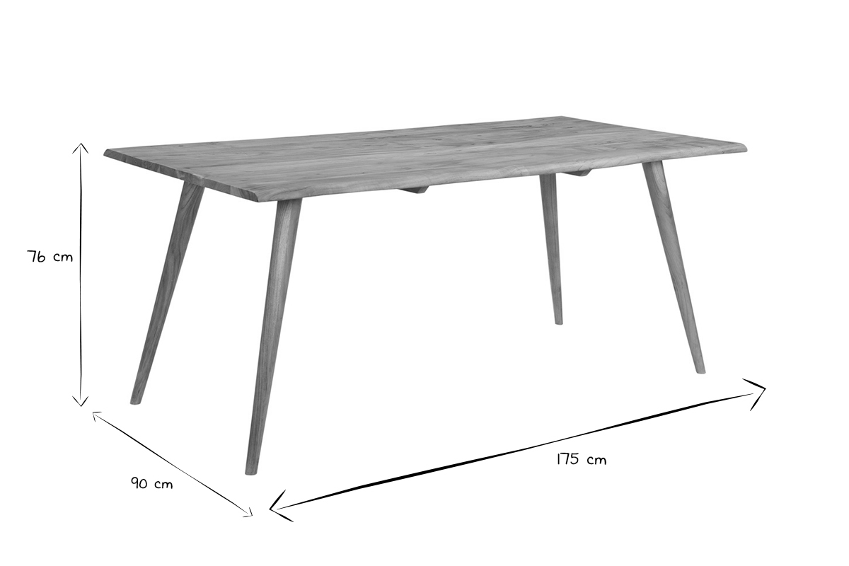 Tavolo da pranzo in massello di acacia L175 cm SAVANA