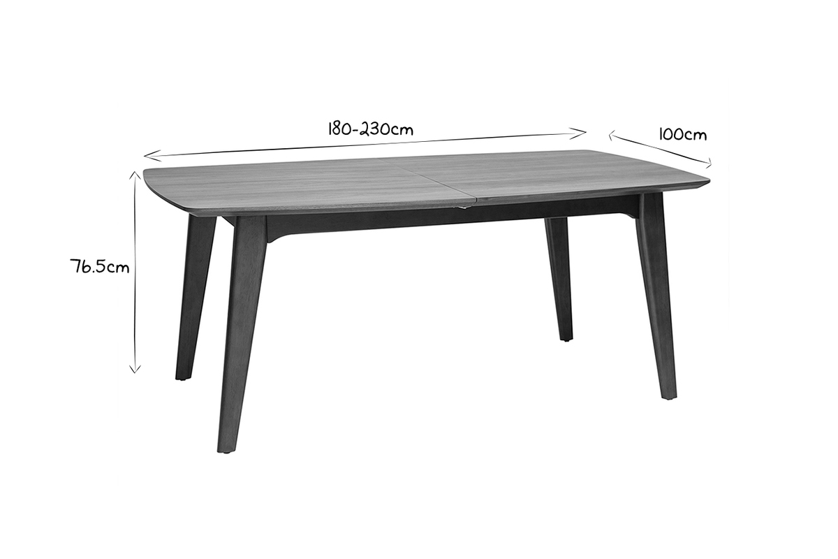 Tavolo da pranzo scandinavo allungabile impiallacciatura rovere L180-230 cm FIFTIES