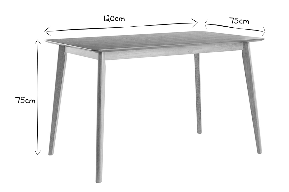 Tavolo da pranzo scandinavo finitura frassino L120 cm ELION