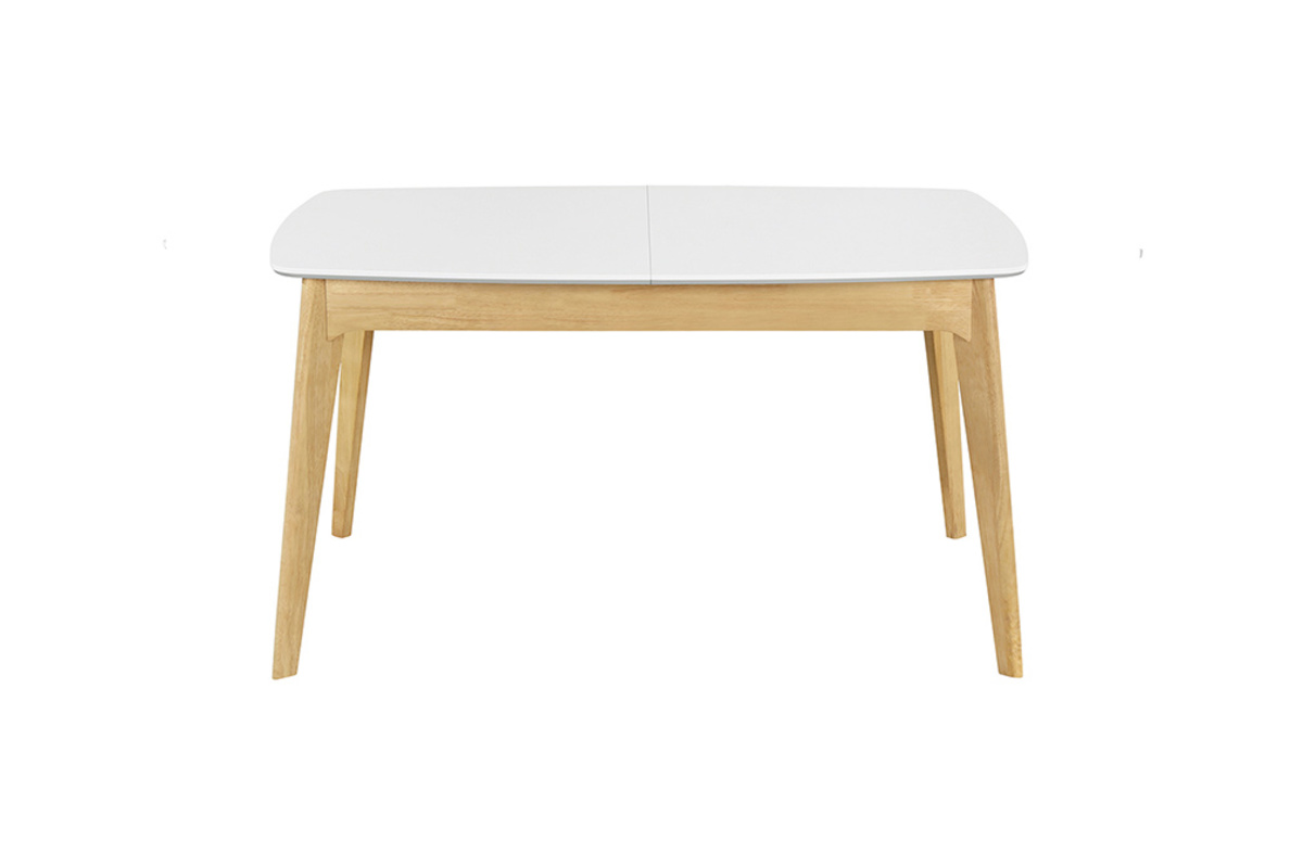 Tavolo estensibile scandinavo bianco e legno L140-180 MEENA