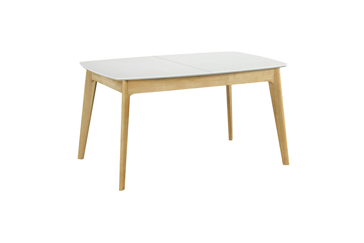 Tavolo estensibile scandinavo bianco e legno L140-180 MEENA