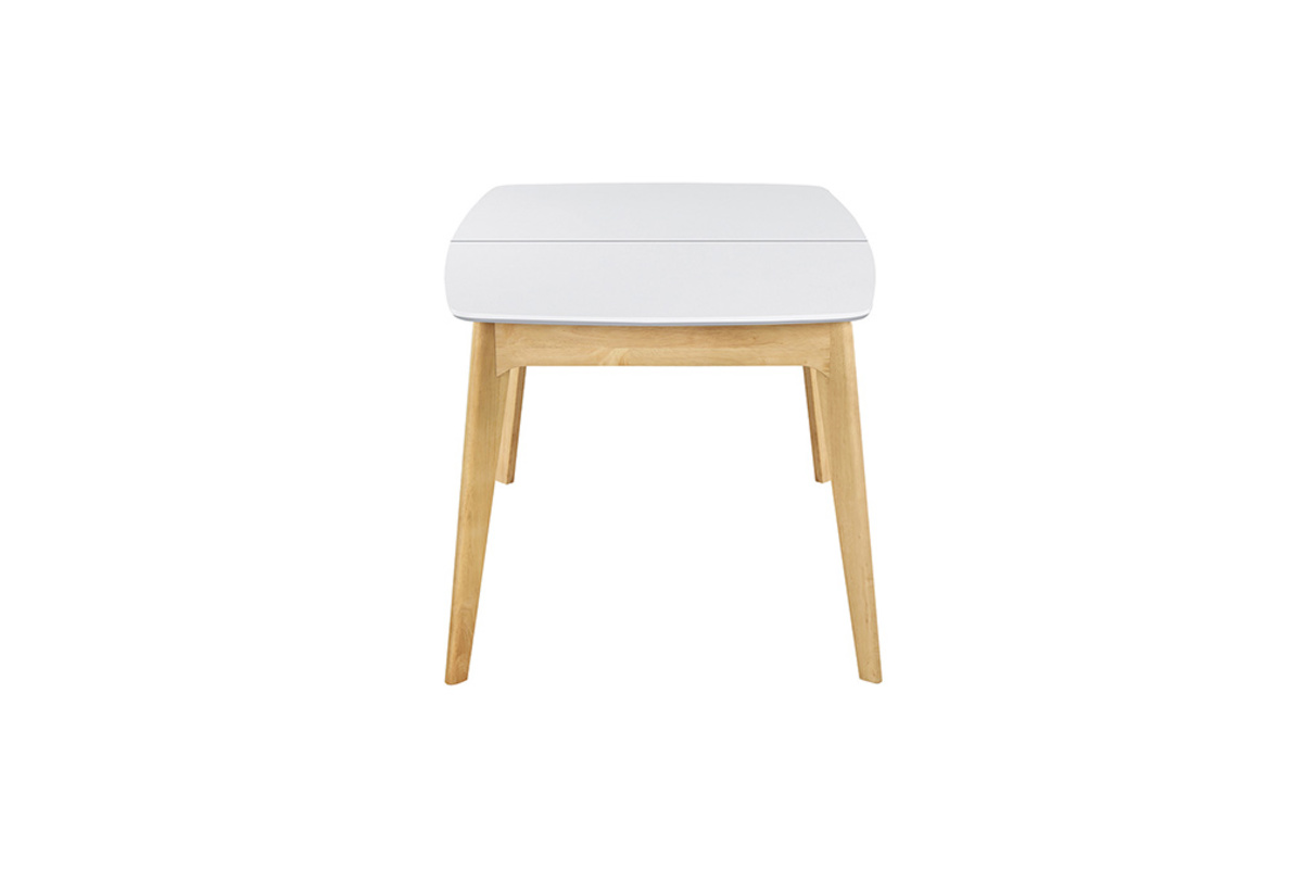 Tavolo estensibile scandinavo bianco e legno L140-180 MEENA