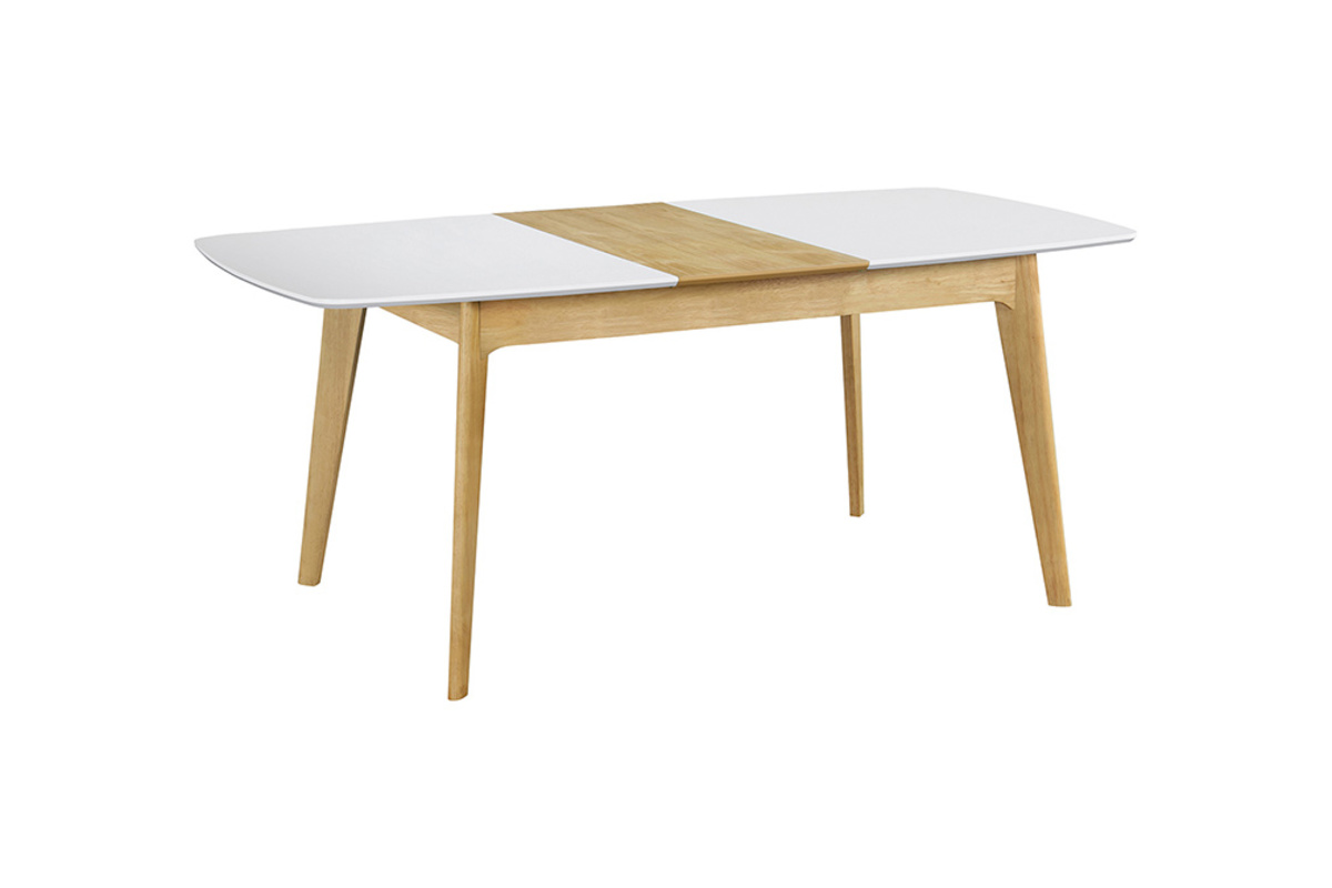 Tavolo estensibile scandinavo bianco e legno L140-180 MEENA