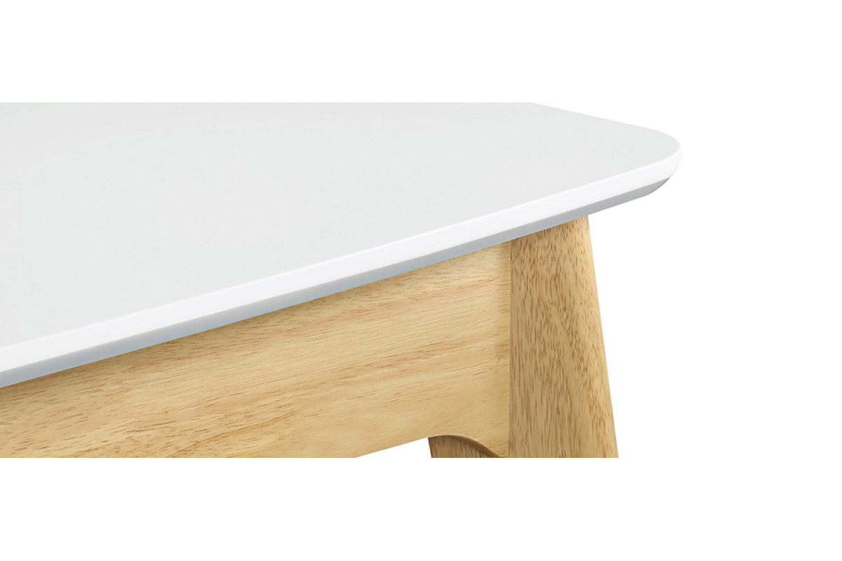 Tavolo estensibile scandinavo bianco e legno L140-180 MEENA