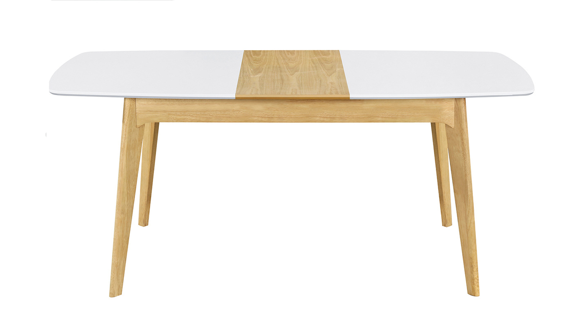 Tavolo estensibile scandinavo bianco e legno L140-180 MEENA