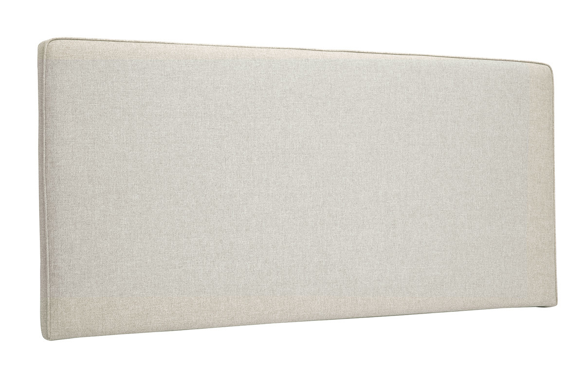 Testata letto a muro in tessuto beige L160 cm LILY