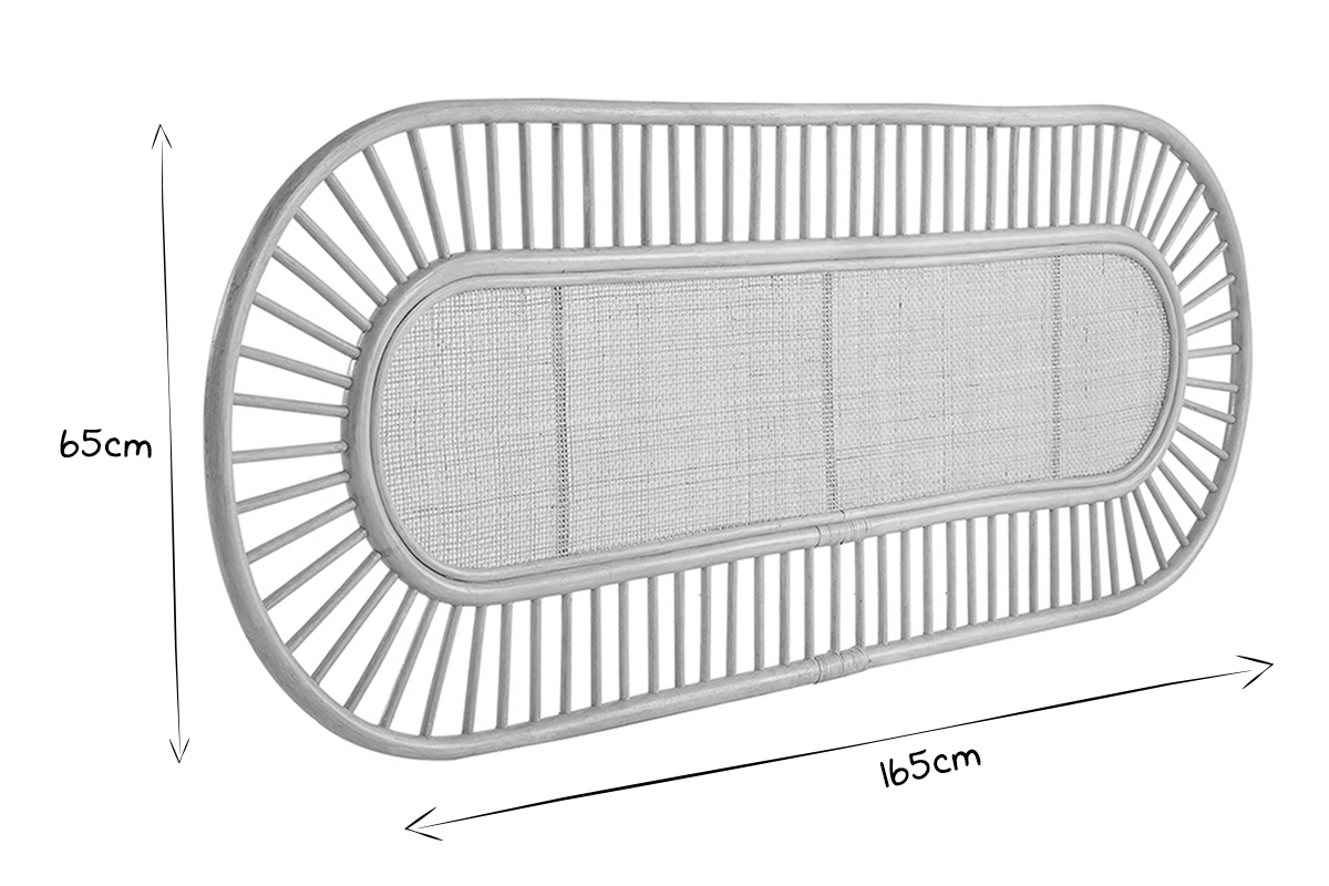 Testata letto in rattan naturale e motivo a intreccio L165 cm BOW