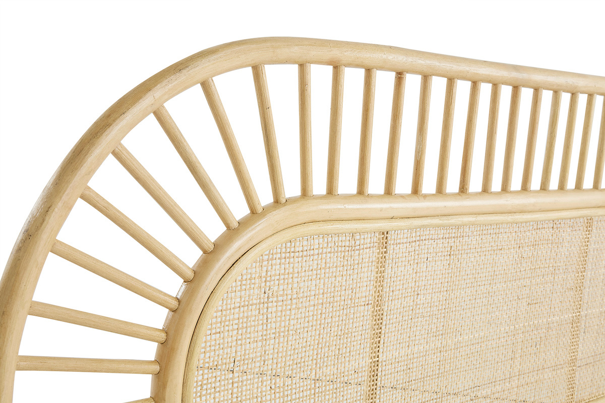 Testata letto in rattan naturale e motivo a intreccio L165 cm BOW