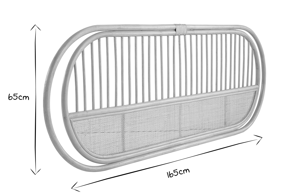 Testata letto in rattan naturale e motivo a intreccio L165 cm SYBILLE