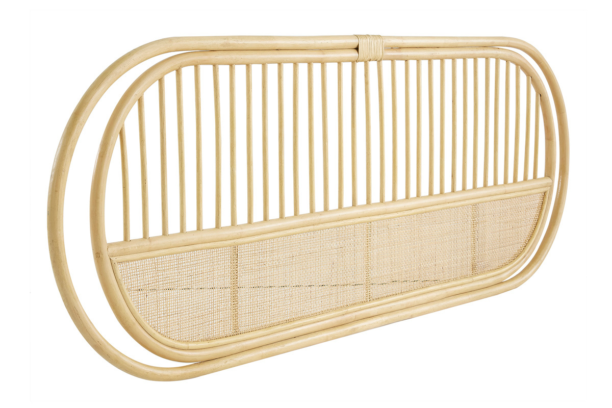 Testata letto in rattan naturale e motivo a intreccio L165 cm SYBILLE