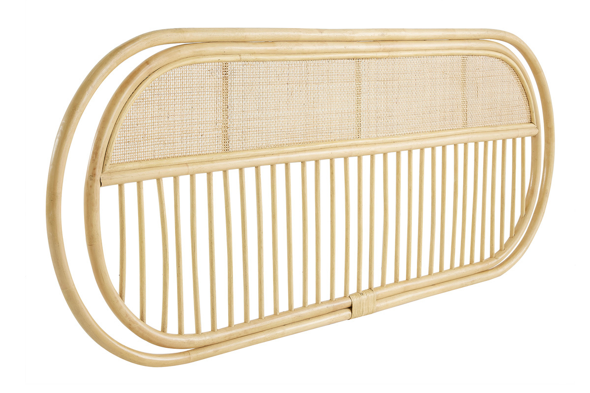 Testata letto in rattan naturale e motivo a intreccio L165 cm SYBILLE