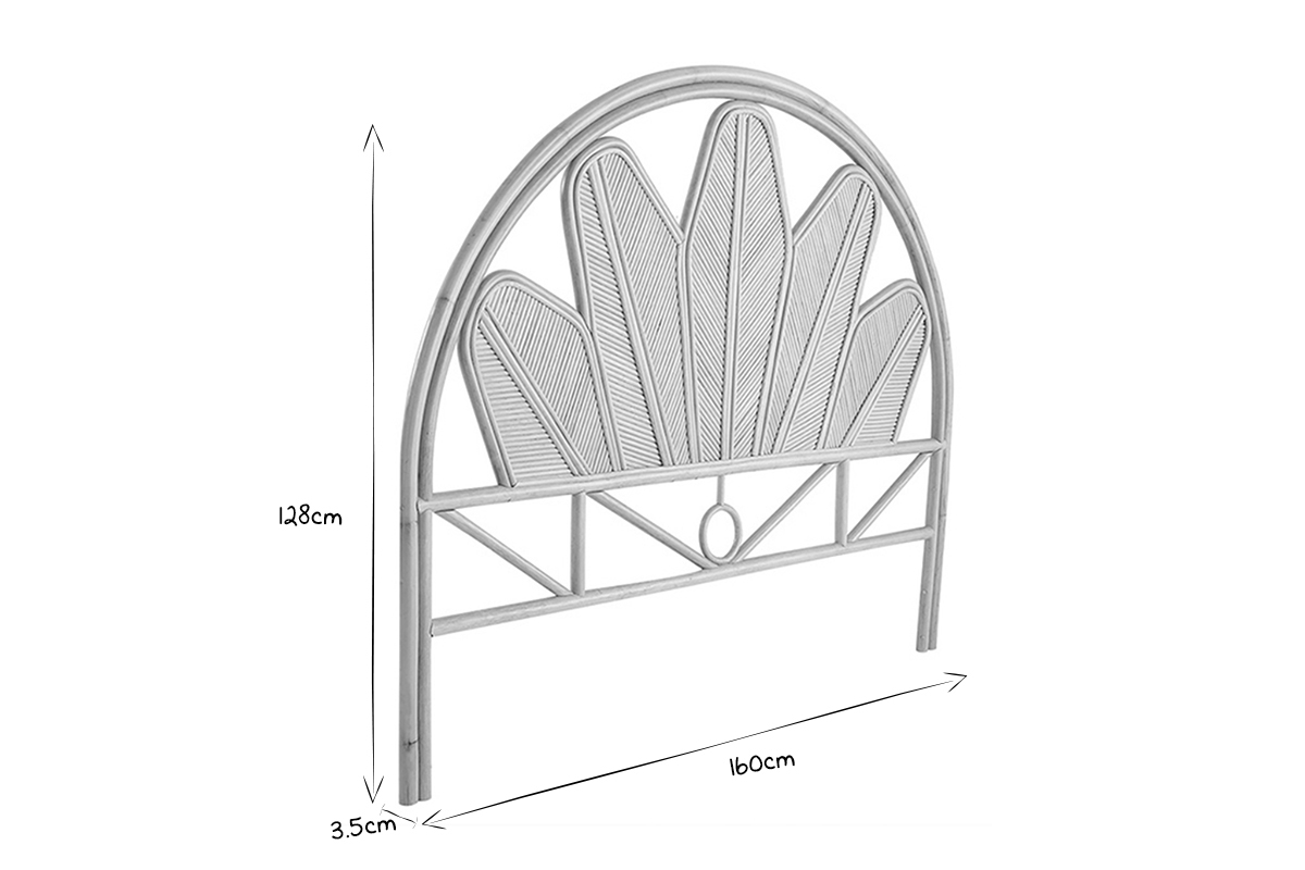 Testata letto in rattan naturale L160 cm NALAH