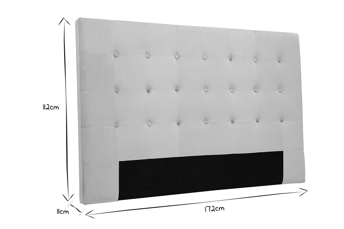 Testata letto in tessuto velluto talpa L170 cm LUTECE